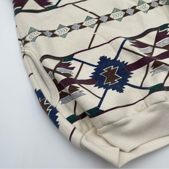 VTG 90’s Native Southwestern Aztec Sweatshirt Button Pullover Mens Large - Picture 7 of 15